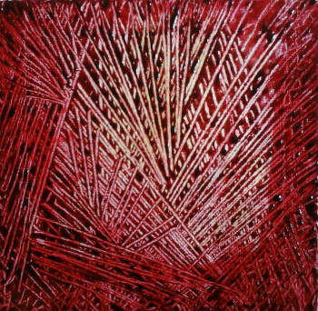 Named contemporary work « CABLAGE ROUGE 1 », Made by MIREILLE MAURY