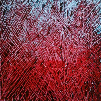 Named contemporary work « CABLAGE ROUGE 2 », Made by MIREILLE MAURY