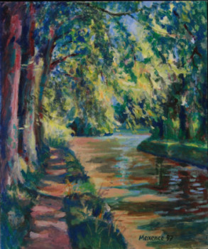 Named contemporary work « Agde, le Canal du Midi », Made by MAXENCE GERARD