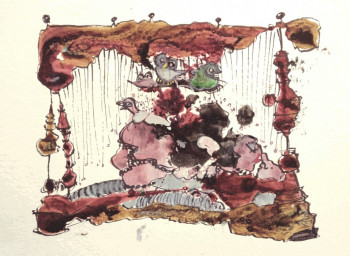 Named contemporary work « le baldaquin coquin », Made by FLETCHER-MAUNIER
