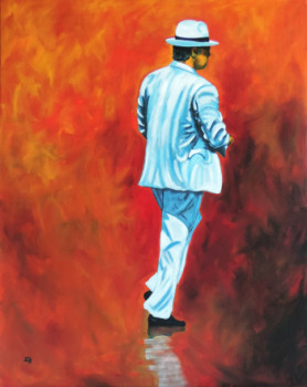 Named contemporary work « L'homme au panama / The man with the panama hat / L'uomo col panama 01 », Made by JEAN-FRANçOIS ZANETTE
