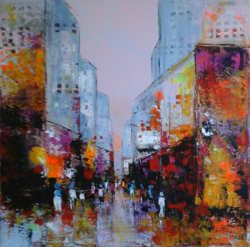 Named contemporary work « YELLOW 12 », Made by MIREILLE MAURY