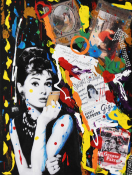 Named contemporary work « AUDREY HEPBURN «Graffitis» », Made by KATHLEENARTISTPRO