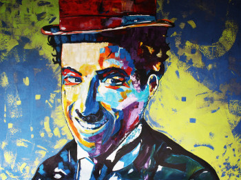 Named contemporary work « CHARLIE CHAPLIN «Smile» », Made by KATHLEENARTISTPRO