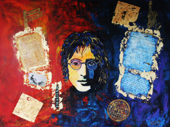 Named contemporary work « JOHN LENNON «Imagine» », Made by KATHLEENARTISTPRO