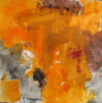 Named contemporary work « Orange 1 », Made by J. CAUMES