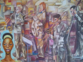 Named contemporary work « L'ORCHESTRE DE JAZZ », Made by JACQUES TAFFOREAU