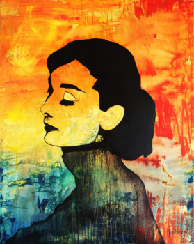 Named contemporary work « AUDREY HEPBURN « Sun Light » », Made by KATHLEENARTISTPRO