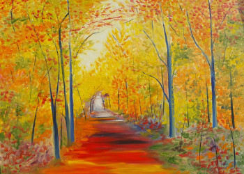 Named contemporary work « chemin d'automne », Made by SEBASTIEN LAURENT