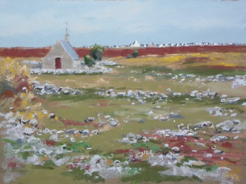 Named contemporary work « La petite chapelle sur l'Ile de seinp », Made by JEAN-YVES MARREC