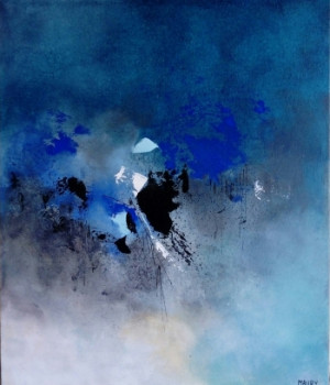 Named contemporary work « ORAGE BLEU », Made by MIREILLE MAURY