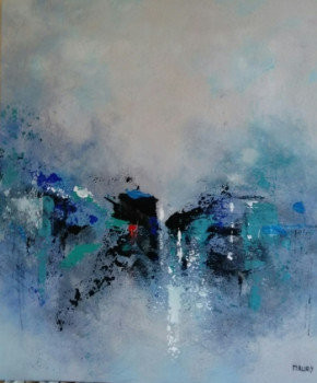 Named contemporary work « PASSAGE BLEU », Made by MIREILLE MAURY