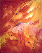 Named contemporary work « Cavalière du soleil », Made by MOUNIRA AYED