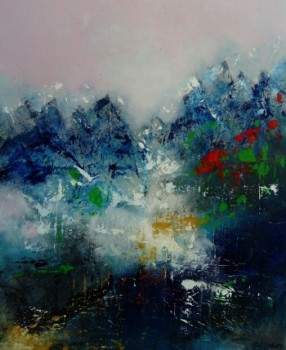 Named contemporary work « ALPES BLEUES », Made by MIREILLE MAURY