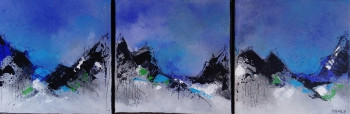 Named contemporary work « ALPILLES BLEUES », Made by MIREILLE MAURY