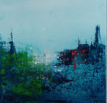 Named contemporary work « VOYAGE BLEU 2 », Made by MIREILLE MAURY