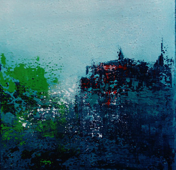 Named contemporary work « VOYAGE BLEU 3 », Made by MIREILLE MAURY