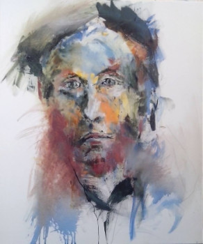 Named contemporary work « Homme aux yeux porcelaine », Made by JEAN-LOUIS PATRICE