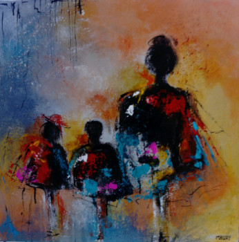 Named contemporary work « REUNION FAMILIALE », Made by MIREILLE MAURY