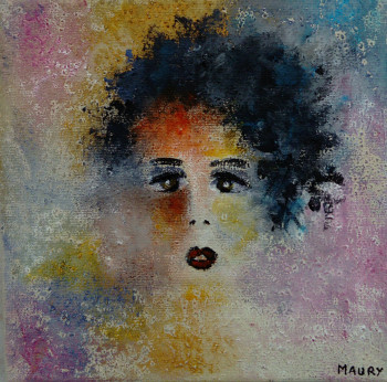 Named contemporary work « PETIT PORTRAIT COLORE 1 », Made by MIREILLE MAURY