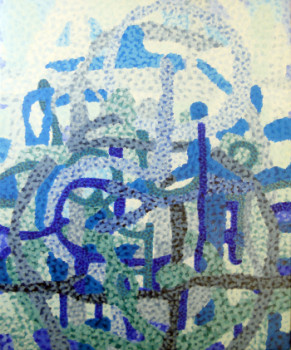 Named contemporary work « Rhapsody in blue », Made by LASLAUD