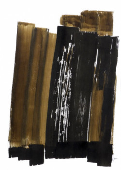 Named contemporary work « Composition n°721 - Encre et brou de noix sur papier », Made by JEAN-JACQUES MARIE