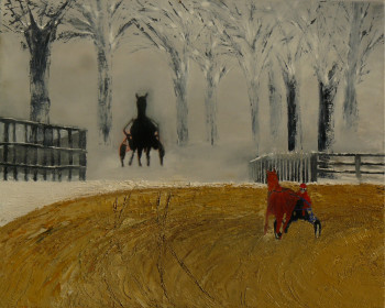 Named contemporary work « Trotteurs à l'entraînement en hiver », Made by PICH