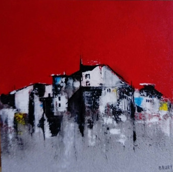 Named contemporary work « PETIT VILLAGE BLANC3 », Made by MIREILLE MAURY