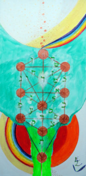 Named contemporary work « l'arbre kabbalistique », Made by MONIQUE LELIEVRE OU EL