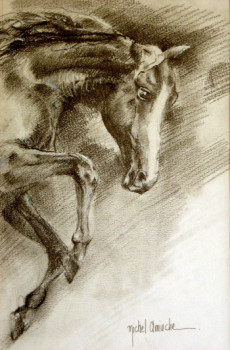 Named contemporary work « Etude cheval », Made by MICHEL AMIACHE