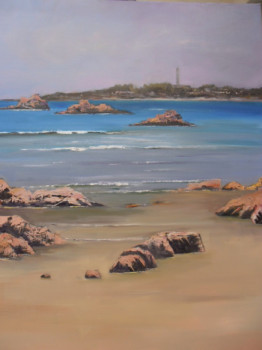 Named contemporary work « vue sur l'île de batz », Made by ALAIN COJAN