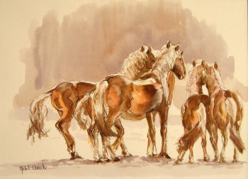 Named contemporary work « Haflinger, Entre copain », Made by MICHEL AMIACHE