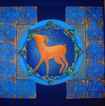 Named contemporary work « Esprit mosaic -La chèvre- », Made by SANCELME