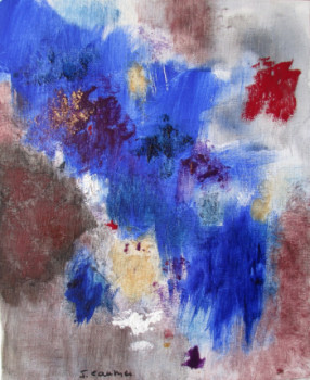 Named contemporary work « Bleu 2 », Made by J. CAUMES