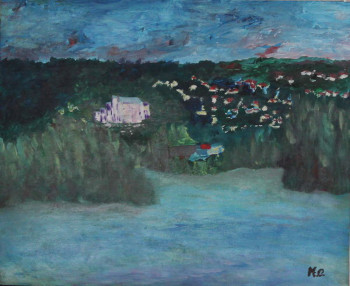 Named contemporary work « vues du port de plaisance de vaux sur seine  », Made by   MARIA  COUTINHO   /  MARIA  C.