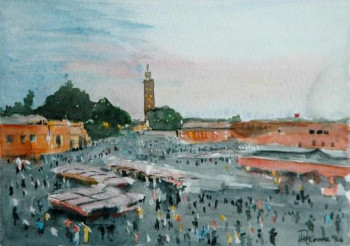 Named contemporary work « Place de Marrakech », Made by PHILIPPE ETIENNE