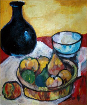 Named contemporary work « nature morte aux fruits », Made by PHILIPPE ETIENNE