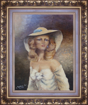 Named contemporary work « La Dame au Chapeau », Made by BOUTIN