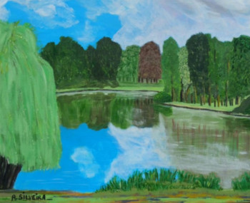 Named contemporary work « Etang emerainville », Made by SILVEIRA ANTOINE