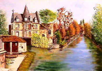 Named contemporary work « Moret sur loing », Made by BOUTIN