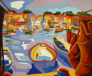 Named contemporary work « Sète , la Pointe Courte 2 », Made by JEAN-NOëL LE JUNTER