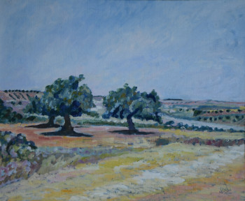 Named contemporary work « Paysage andalou », Made by AFFIF CHERFAOUI