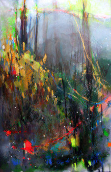 Named contemporary work « Printemps et flocons de neige », Made by GRAZYNA TARKOWSKA