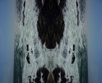 Named contemporary work « photographie 5 élement, Terre,Eau, AIR fusion surréelle,abstraite, toile photo d'art contemporain,art nouveau,illusion /photography 5 elements, Air, Water, surreal fusion, abstract, contemporary art photo canvas », Made by MIROIR PLANéTAIRE BLANC