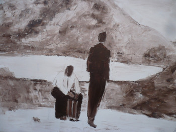 Named contemporary work « deux hommes », Made by CLéMENTINE LUBIN