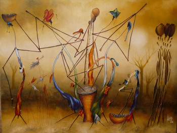 Named contemporary work « Mouvement d'ensemble », Made by IDRISS  LE  PEINTRE DU SAHEL