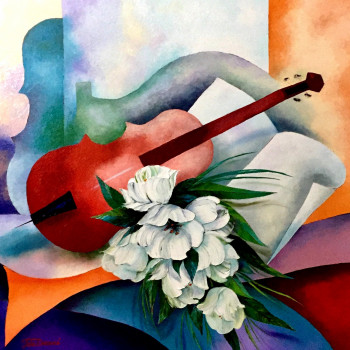 Named contemporary work « VIOLONISSIMO  », Made by FRANçOISE DE BEAUCé