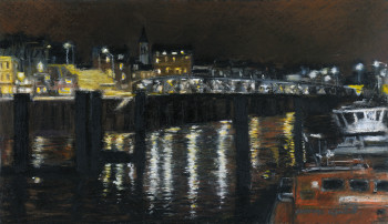 Named contemporary work « Un pont la nuit », Made by CORINNE QUIBEL