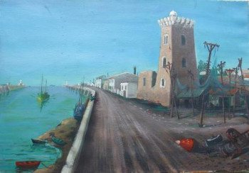 Named contemporary work « Le Chenal des Sables d'Olonne (en 1947) », Made by MAURICE BUFFET