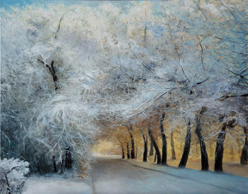 Named contemporary work « La neige en hiver », Made by LEO NOVORO